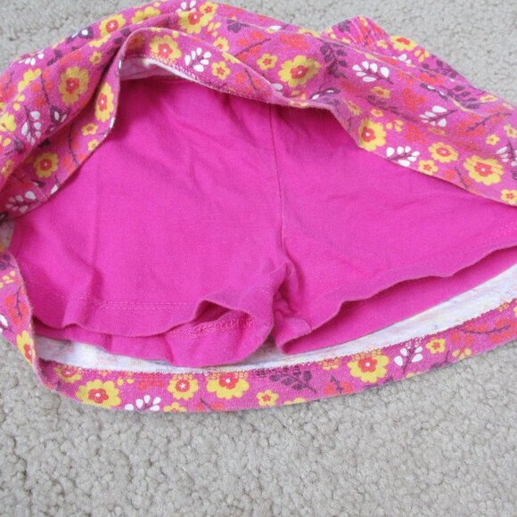 Faded Glory Pull On Skorts Toddler Girls Size 12M Pink Floral Elastic Bottoms - Picture 3 of 3